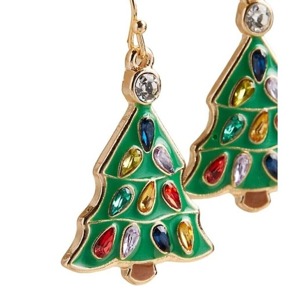 NEW! Christmas Holiday Hook Drop Earring Set Mittens, Reindeer, Tree, Sleigh Set - Picture 3 of 4